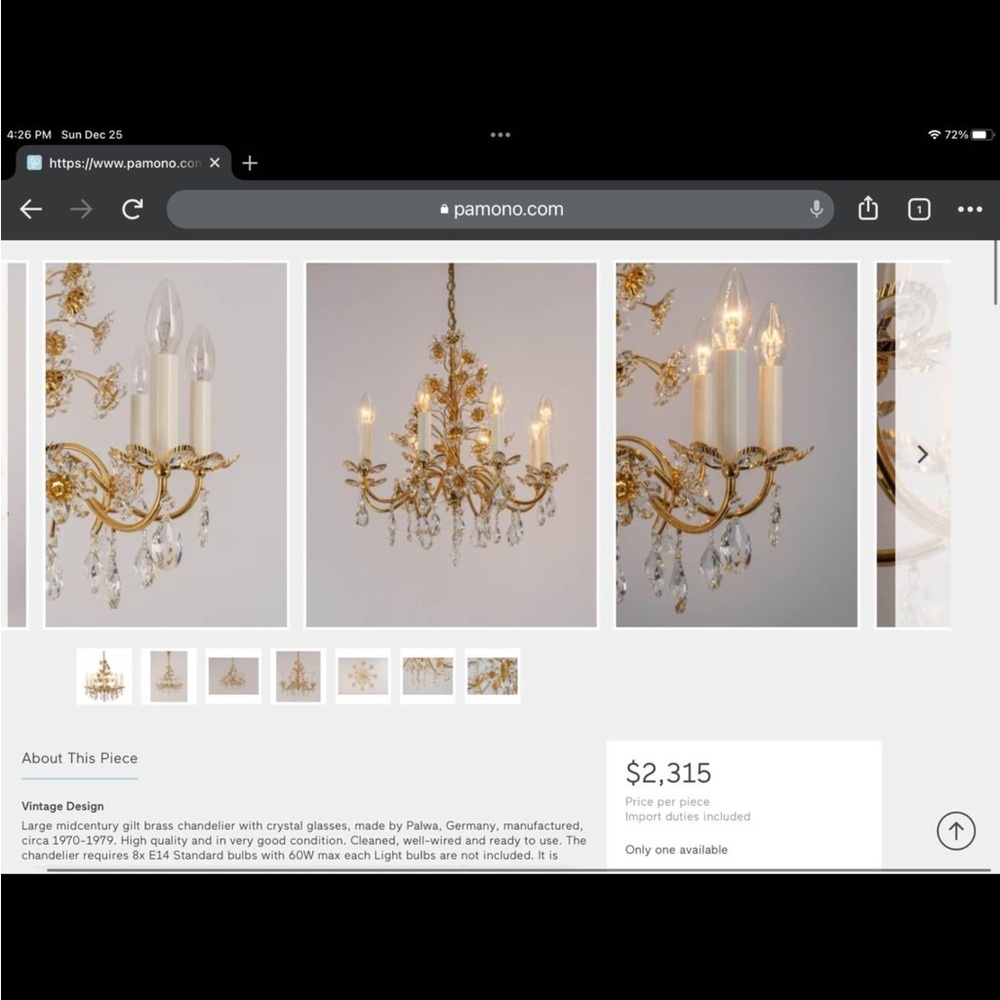 Palwa antique crystal chandeliere